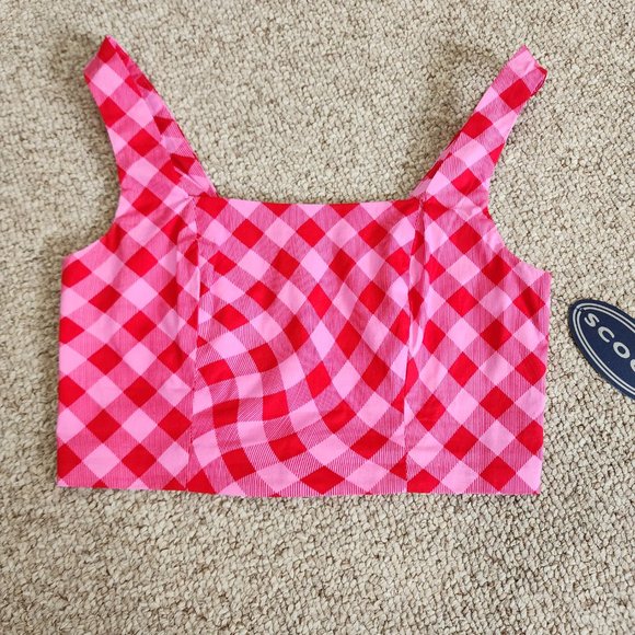 NWT Scoop Women's Square Neck Fitted Poplin Crop Top Size S - Picture 10 of 10